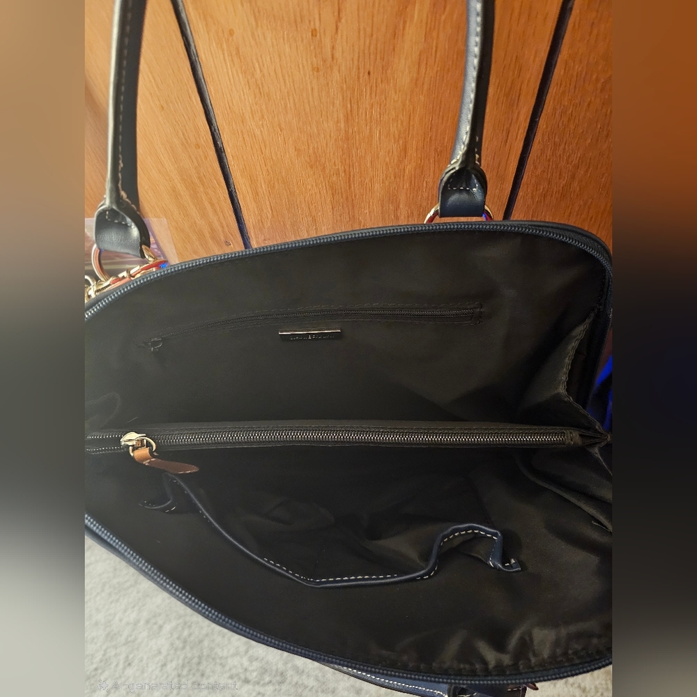 NWOT Giani Bernini Monogram Satchel Purse Blue Colorblock Shoulder Bag Handbag - Picture 2 of 7